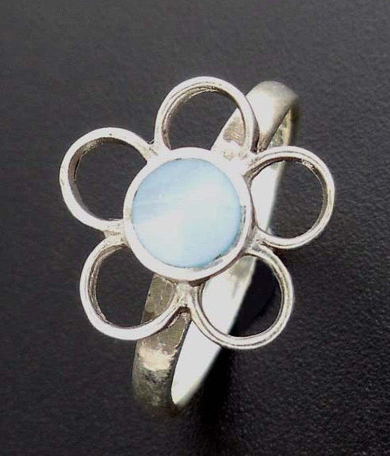 Girl's Sterling Silver Ring - Shell Flower Ring