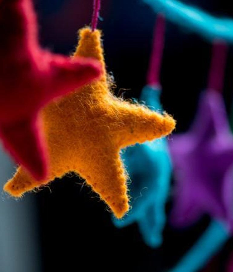 100% NZ Wool Felted Garland - Rainbow Stars