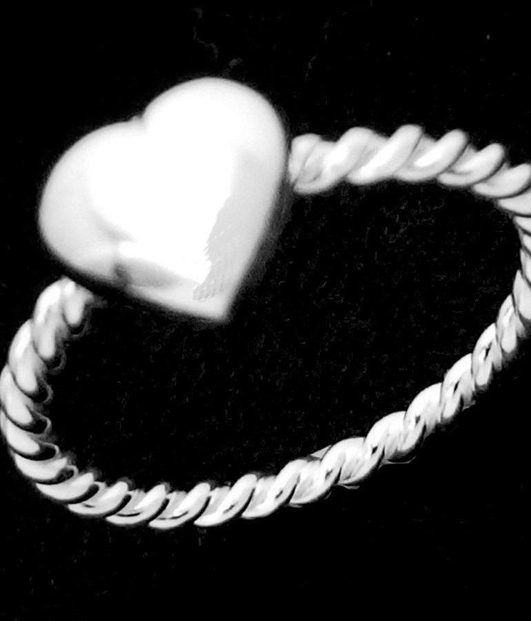 Girl's Sterling Silver Ring - Twisted Heart