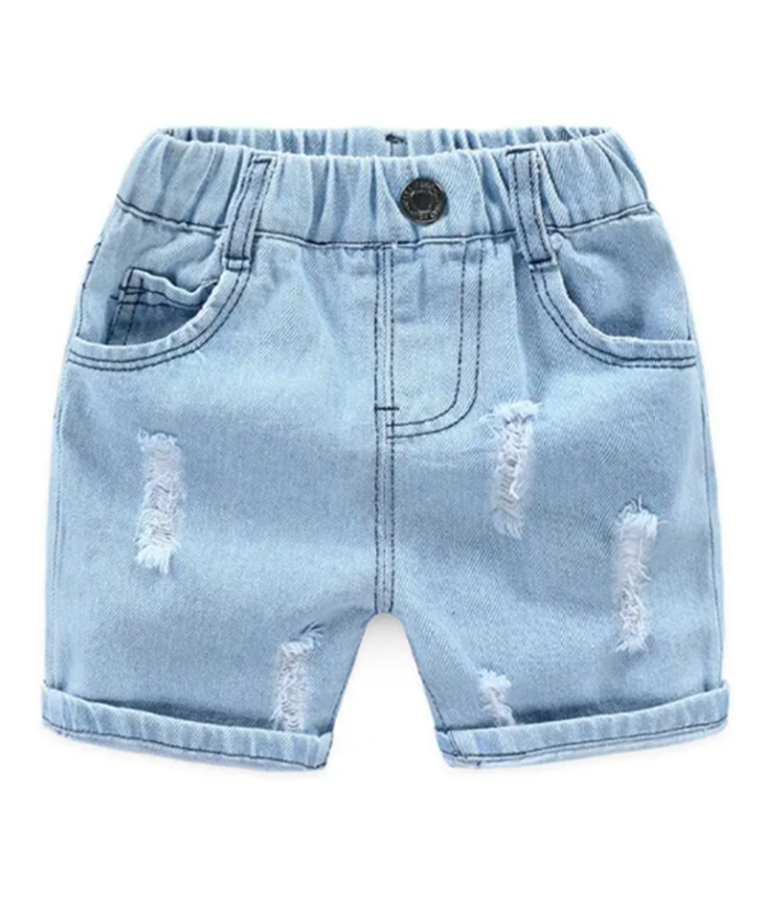 Kid's Unisex Cotton Denim Shorts - Light Denim