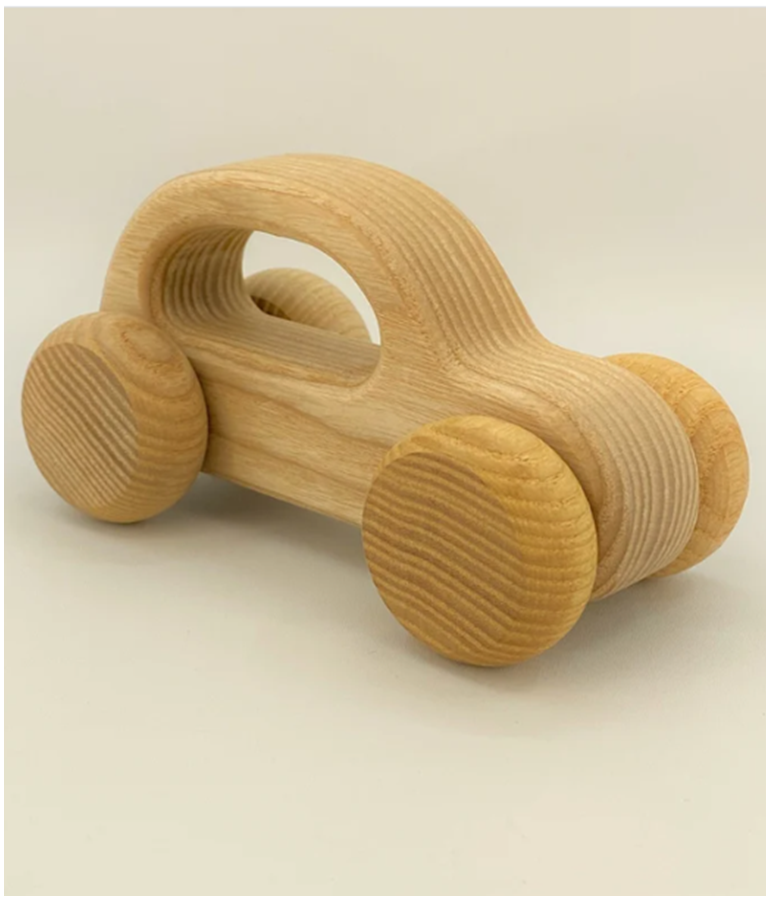 Wooden Wheeled Smiley Car
