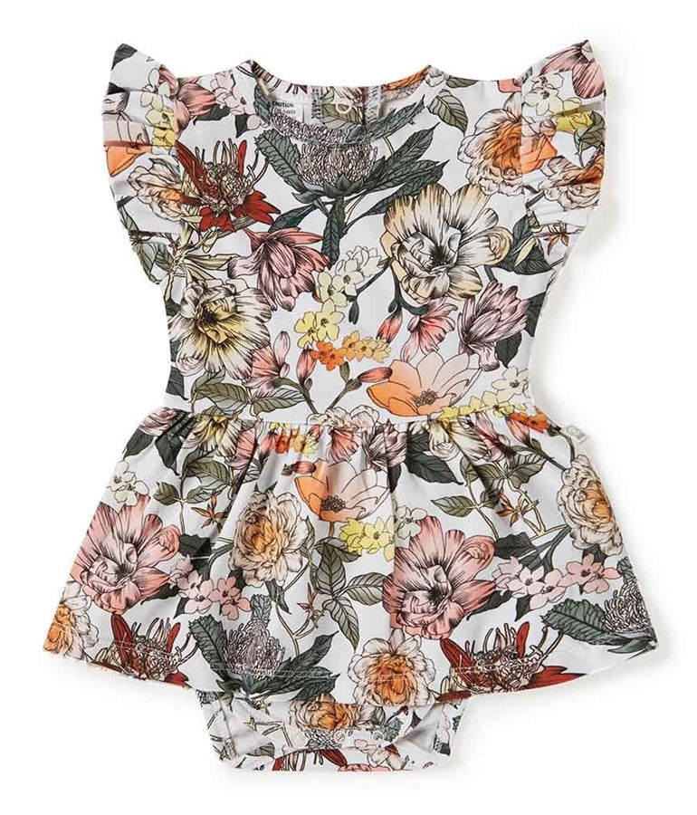 Girl's Organic-cotton Short-sleeved Dress - Floral