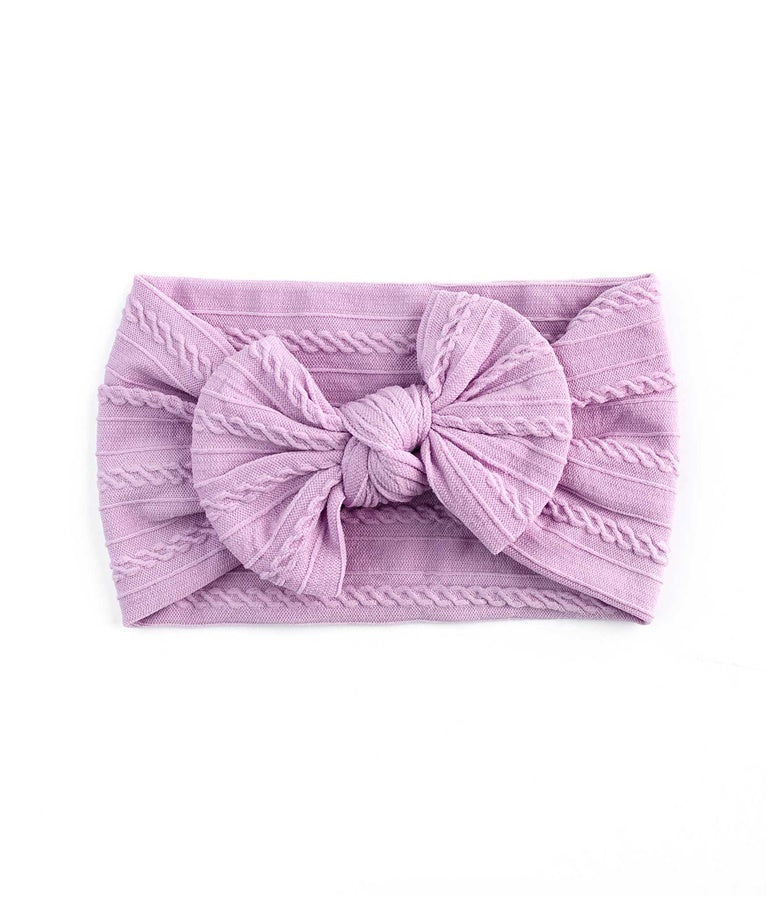 Cable Bow Headband - Violet