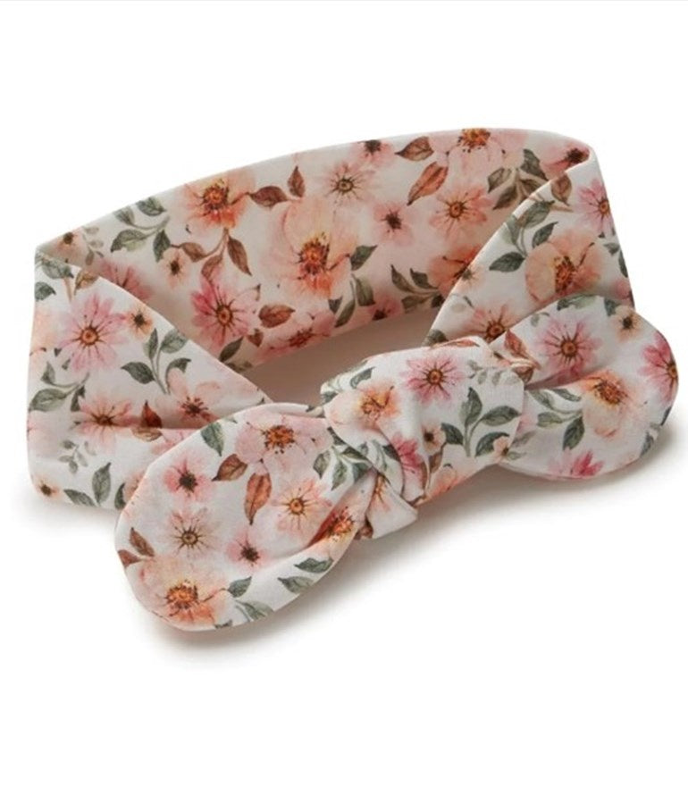 Girl's Organic-cotton Spring Floral Topknot Headband