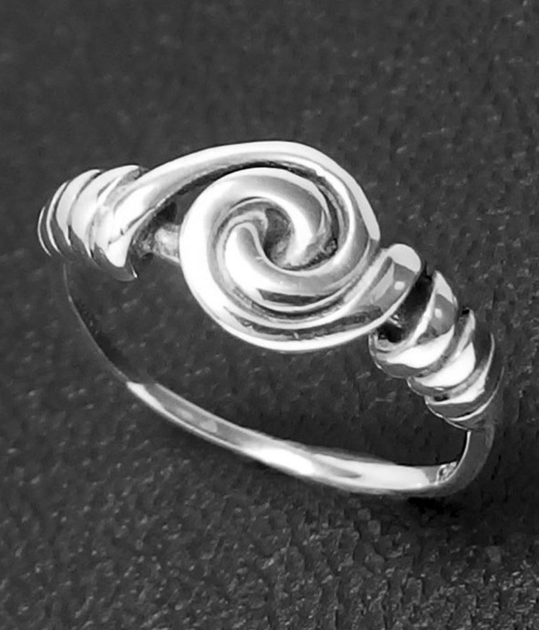 Girl's Sterling Silver Ring - Twisted Koru Spiral Ring