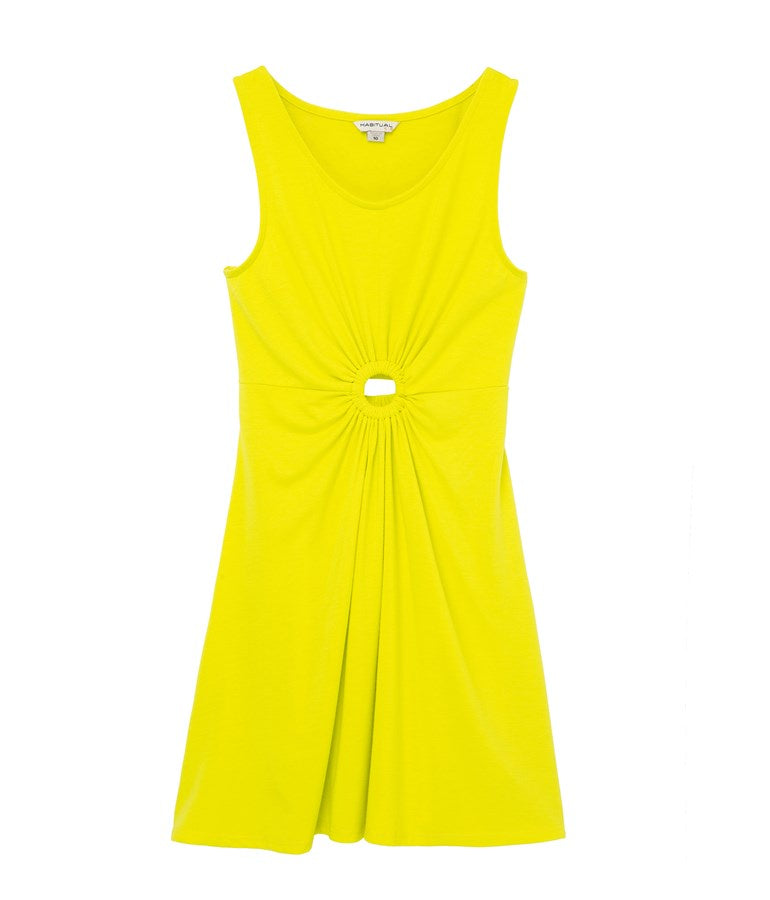 Girl's Drapped Dress - Yellow